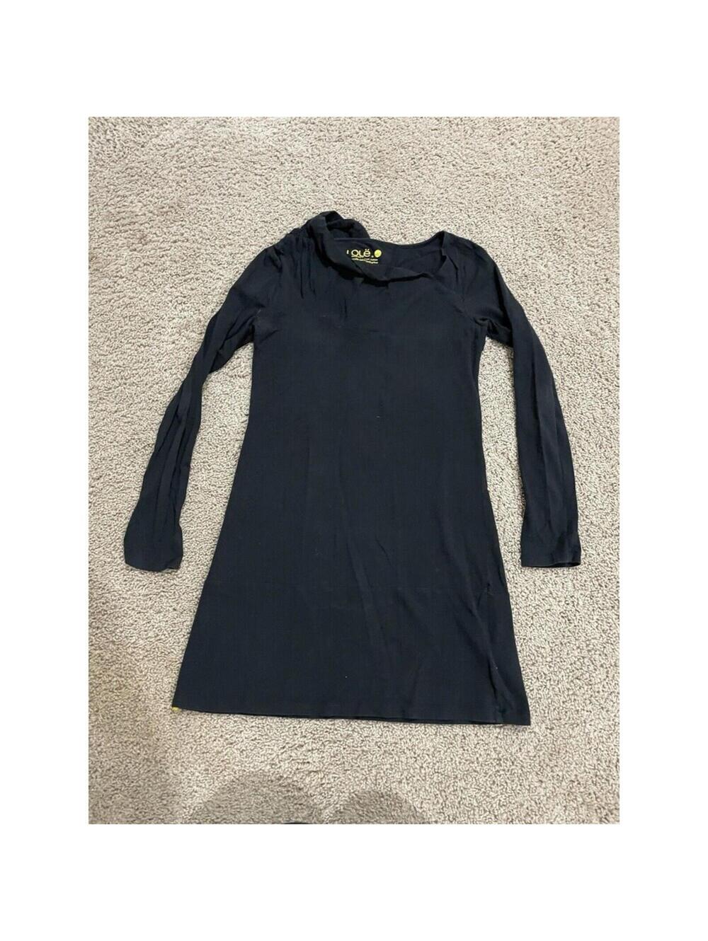 Women’s Lole Organic Cotton Long Sleeve Shirt / Tunic/ Dress Black S Small